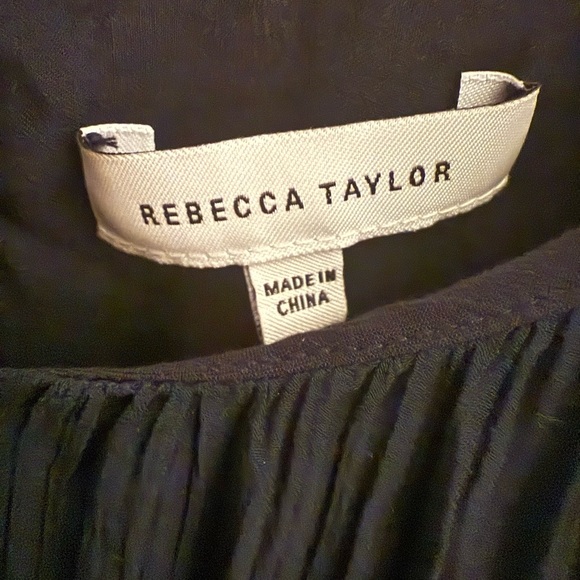 Rebecca Taylor Puff-Sleeve Tiered Dress Navy Size Small - Picture 6 of 8